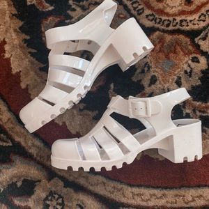White Jelly Rubber Sandals